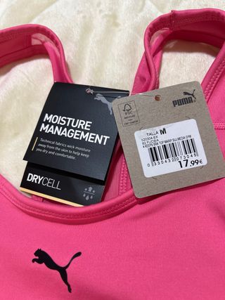 Top deportivo Puma Talla M Rosa
