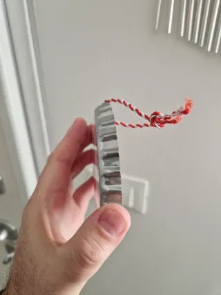 Decorazione Natale Tappo Bottiglia Albero Rosso