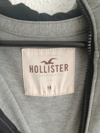 Sudadera Hollister Gris con Cremallera