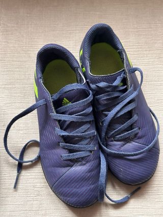 Zapatillas futbito niño Nike azul/verde