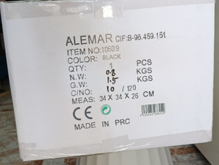 Lámpara Colgante Industrial Negra Cristal