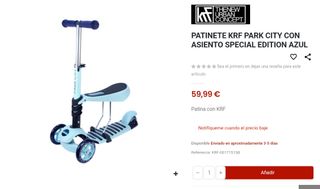 PATINETE KRF PARK CITY CON ASIENTO SPECIAL EDITION AZUL