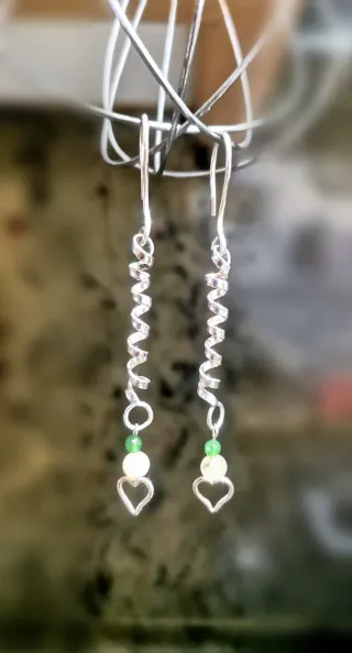 Pendientes largos plata hechos a mano