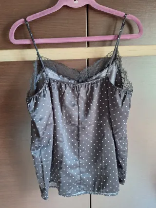 Set/pigiama Tezenis canotta pantaloncini nero pois