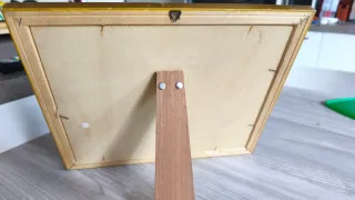 Cornice per foto oro e beige cm 32 x 27