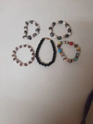 Lote 5 Pulseras Piedras Variadas