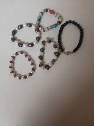 Lote 5 Pulseras Piedras Variadas