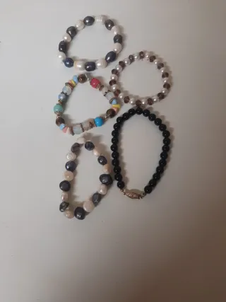 Lote 5 Pulseras Piedras Variadas