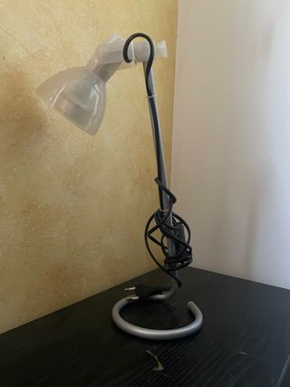 Lámpara de mesa estudio plata y transparente