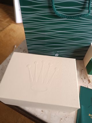 Conjunto Caja Joyero Rolex Verde y Dorado