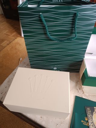 Conjunto Caja Joyero Rolex Verde y Dorado