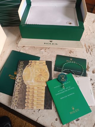 Conjunto Caja Joyero Rolex Verde y Dorado
