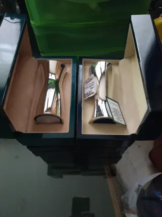 Portacandela in metallo argentato