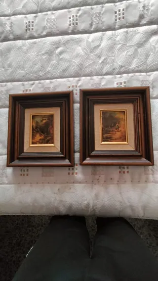 2 Cuadros Decorativos Madera medidas 25,5x28,5 c/u