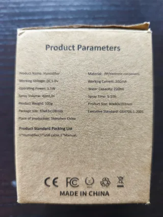 Mini humidificador USB beige