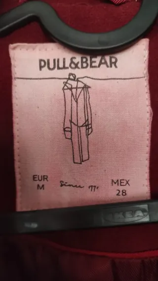 Abrigo paño granate Pull&Bear