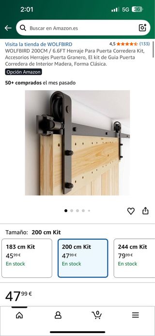 Herraje Puerta Corredera WOLFBIRD 200CM