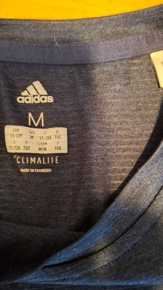 Maglietta sportiva Adidas blu per bambini