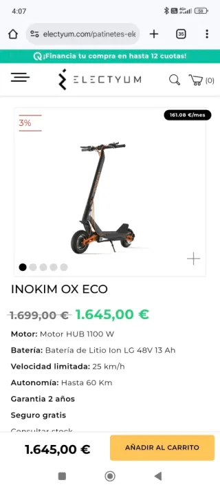 Inokim OX Eco Patinete Eléctrico