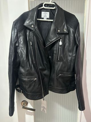 Chaqueta de Piel Negra Talla XL