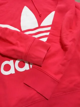 Felpa Adidas donna oversized cotone rossa tg I 40