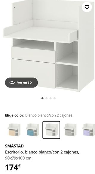 Cambiador bebé/escritorio infantil SMASTAD