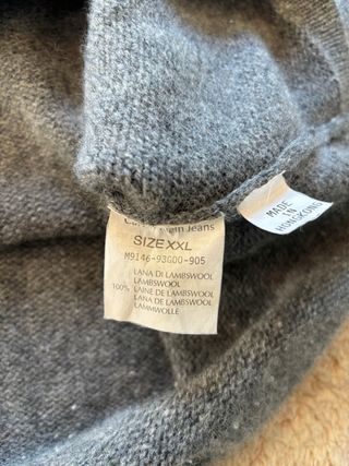 Maglione Calvin Klein pura lana grigio XXL
