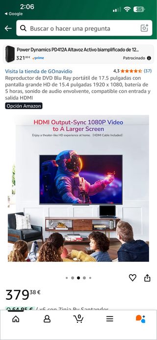 Reproductor DVD Portátil 17.5” 360•