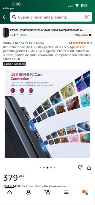 Reproductor DVD Portátil 17.5” 360•