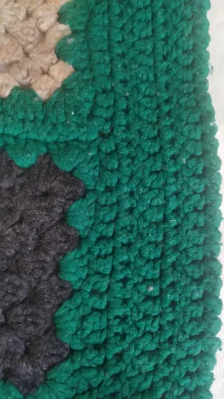 Coperta uncinetto vintage anni 70 lana