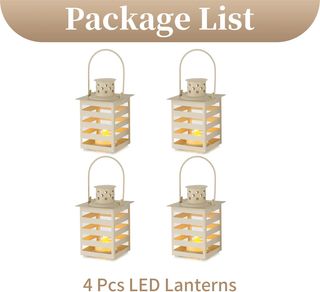 NUEVO - Linternas blancas con velas LED (x4)