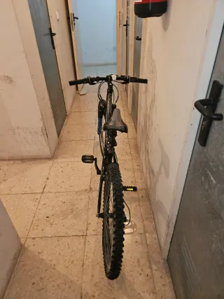 Bicicleta infantil azul y negra