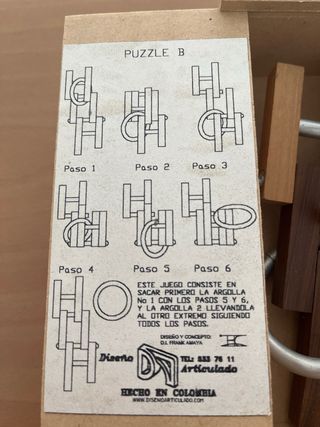 Puzzle B Rompecabezas Madera y Metal