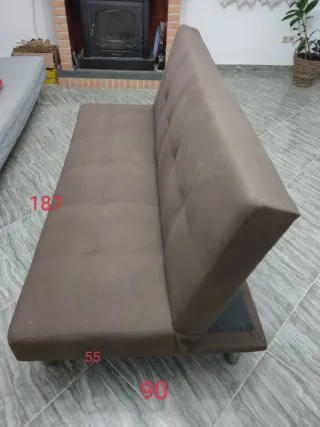 Sofá Cama convertible Clic-Clac Marrón Topo 3 Plaz