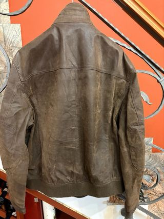 Giubbino/bomber vera pelle vintage marrone