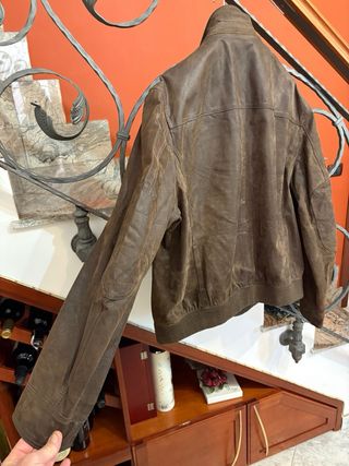 Giubbino/bomber vera pelle vintage marrone