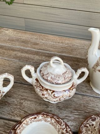 Juego de café La Cartuja 12 servicios en marrón