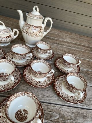 Juego de café La Cartuja 12 servicios en marrón