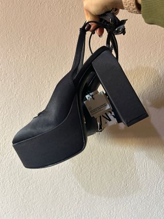 Scarpe Zara tacco alto plateau nere