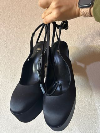 Scarpe Zara tacco alto plateau nere