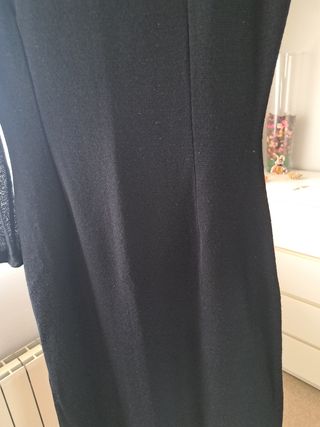 GLIV Elegante Vestido de Lana con Mangas Transpare