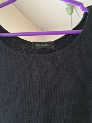 GLIV Elegante Vestido de Lana con Mangas Transpare