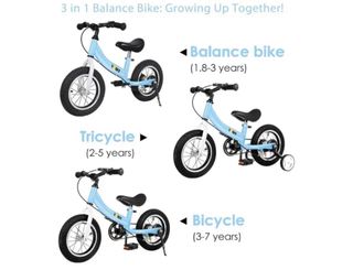 Bicicleta YBike 2 en 1 Negro o celeste 16”