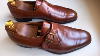 Scarpe Monk Strap Pelle Marrone Uomo