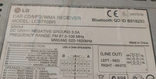 Carátula autoradio LG LCS710BR