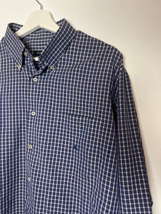 Camisa Burberry Cuadros Azul y Blanco