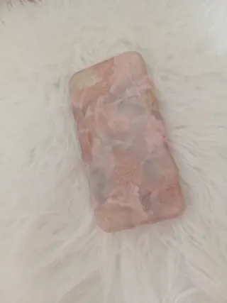 Funda iPhone 8 Marmoleada Rosa y Dorada
