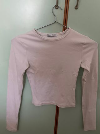 Top blanco de manga larga