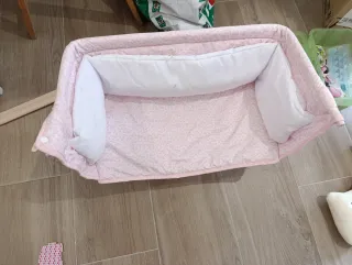 Cuna colecho de juguete rosa