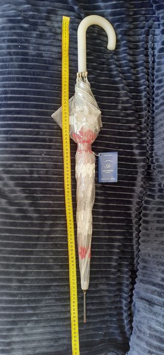 Paraguas transparente con flores, antiviento.